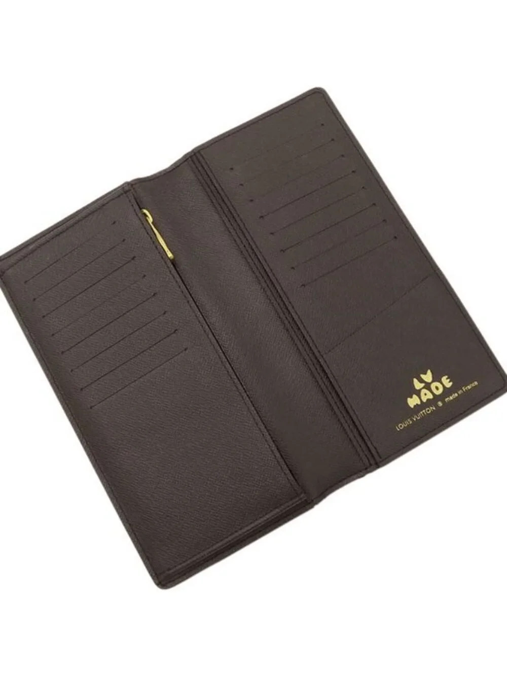 Louis Vuitton Wallet Portefeuille Brazza Monogram Canvas Stripe Gold NIGO